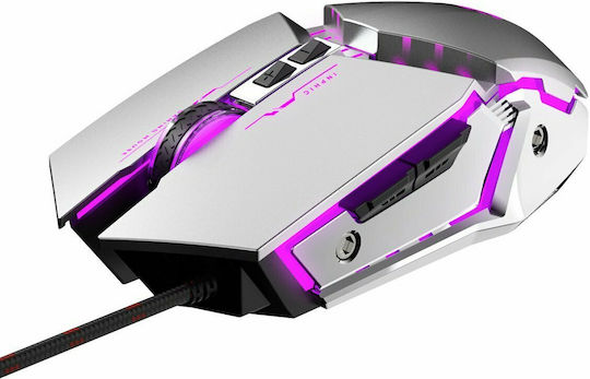 Inphic PW2 RGB Gaming Ποντίκι 4800 DPI Ασημί