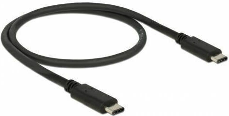 DeLock Regular USB 2.0 Cable USB-C male - USB-C male Μαύρο 0.5m (83672)