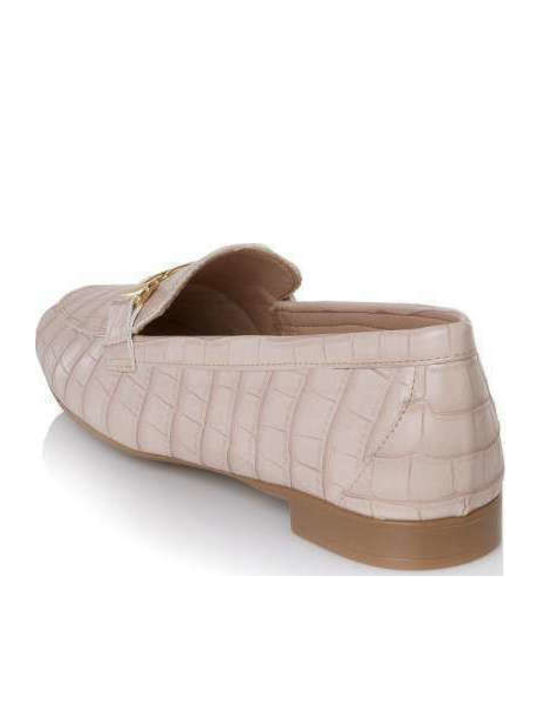 Δερμάτινα Γυναικεία Loafers NUDE