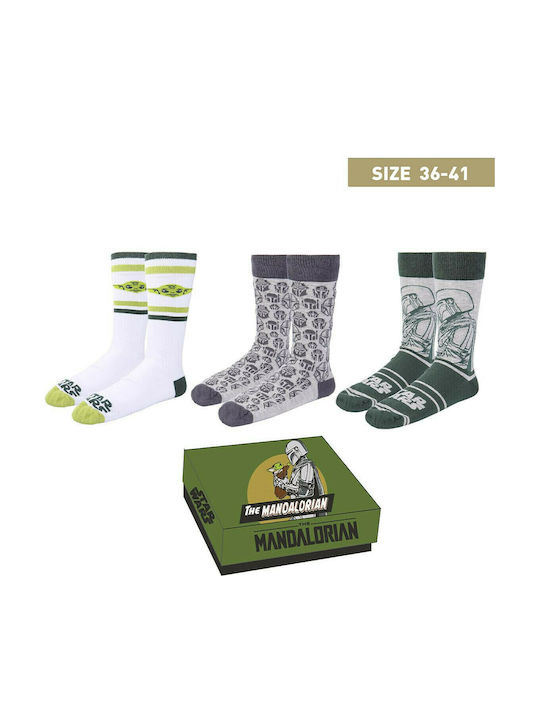 Cerda Mandalorian Set 3 Multicolor Γυναικείες Κάλτσες με Σχέδια Πολύχρωμες 3Pack