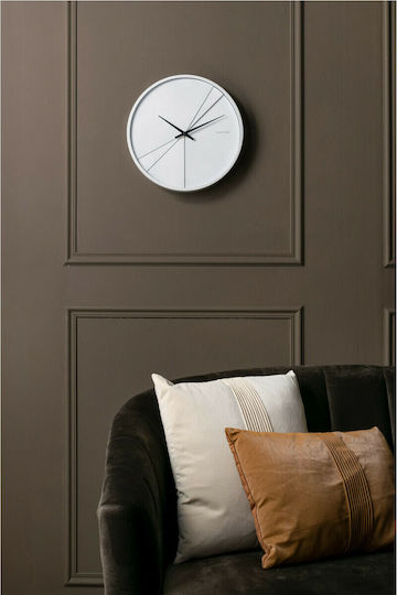 Karlsson Layered Lines Wall Clock Wooden White Ø30cm