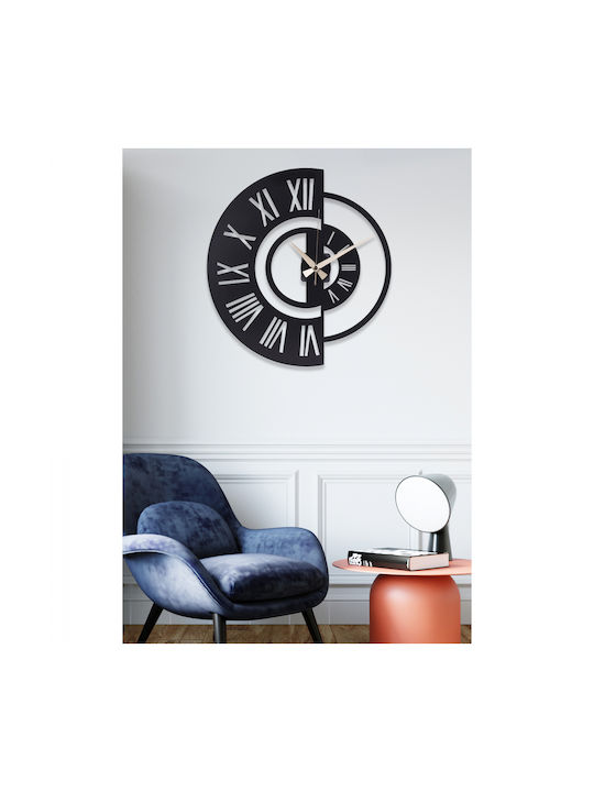 HomeMarkt Wall Clock Metallic Black Ø41cm