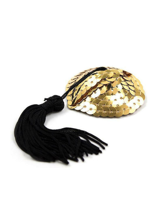 Fetish Addict Self Adhesive Heart Sequin Nipple Gold