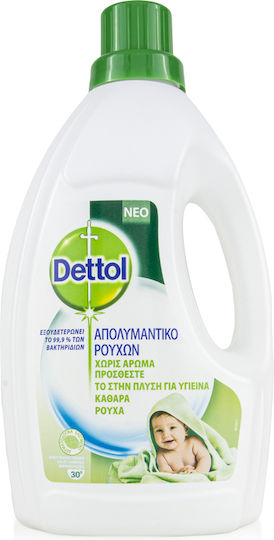 Dettol Υγρό Απολυμαντικό Ρούχων για Ευαίσθητα Ρούχα 1.5lt (12 Μεζούρες)
