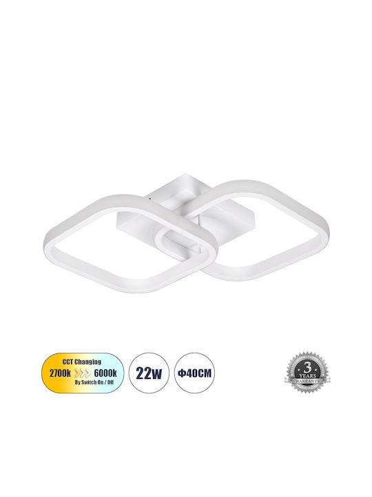 GloboStar Nora Ceiling Mount Light 40cm White with Integrated LED