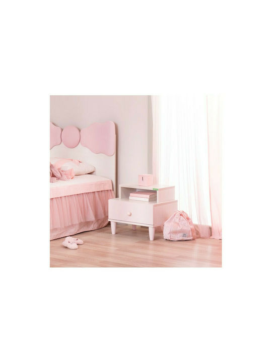 Wooden Kids Bedside Table Pollina White 50x40x46cm