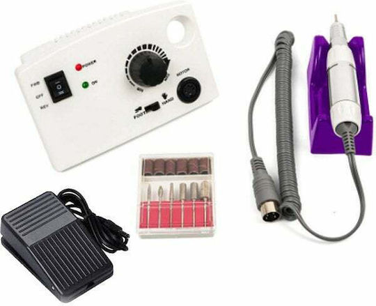 Timeless Tools Τροχός Νυχιών Ρεύματος Λευκός 20000 Στροφών με Πεντάλ