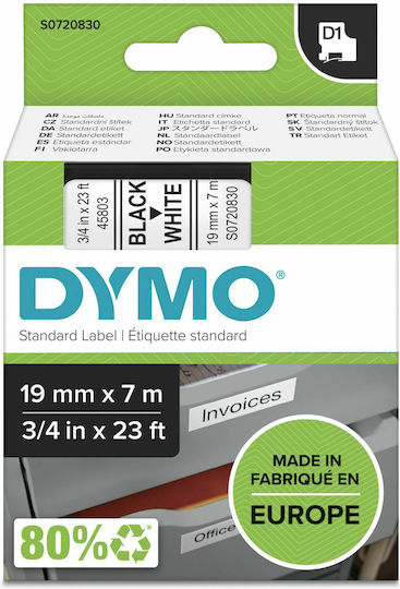 Dymo 45803 Ταινία Ετικετογράφου 7m x 19mm σε Λευκό Χρώμα