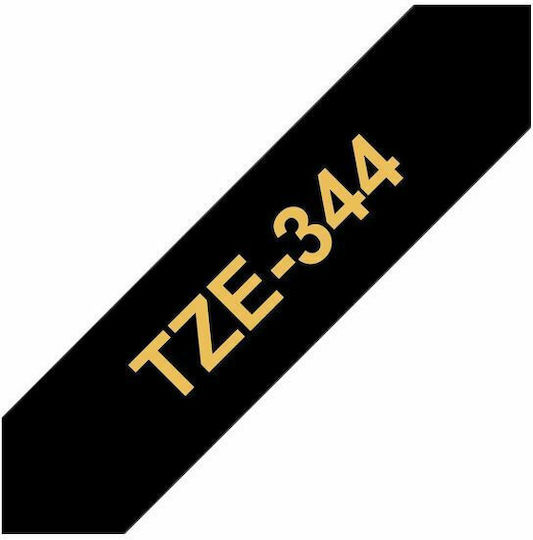 Brother TZe-344 Label Maker Tape 8m x 18mm in Black Colour Compatible with Brother TZe/TZ