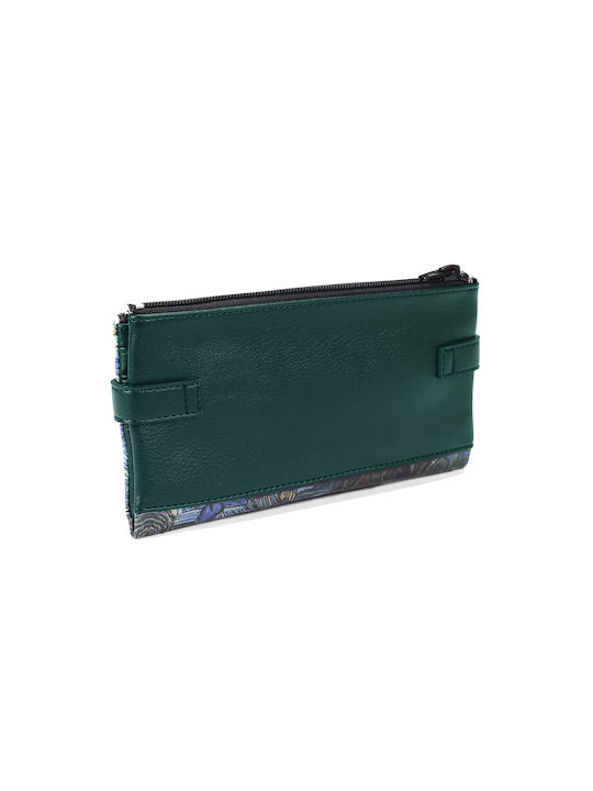 Portofel mare pentru femei PERA Card Wallet, S.WALLET FLOWERS PURCHASE GREEN