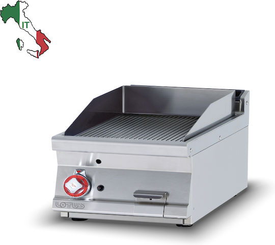 Lotus Gewerbliche Flachgrillplatten LPG Chrom 40x70.5x28cm 7kW mit glatter & geriffelter Platte FTRT-74GS