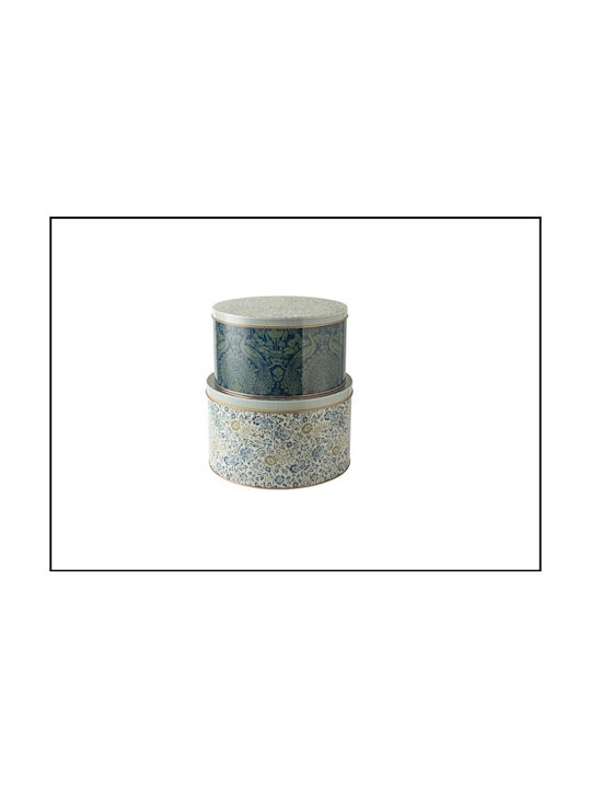 Laura Ashley Set of 2pcs Containers General Use with Lid Metallic