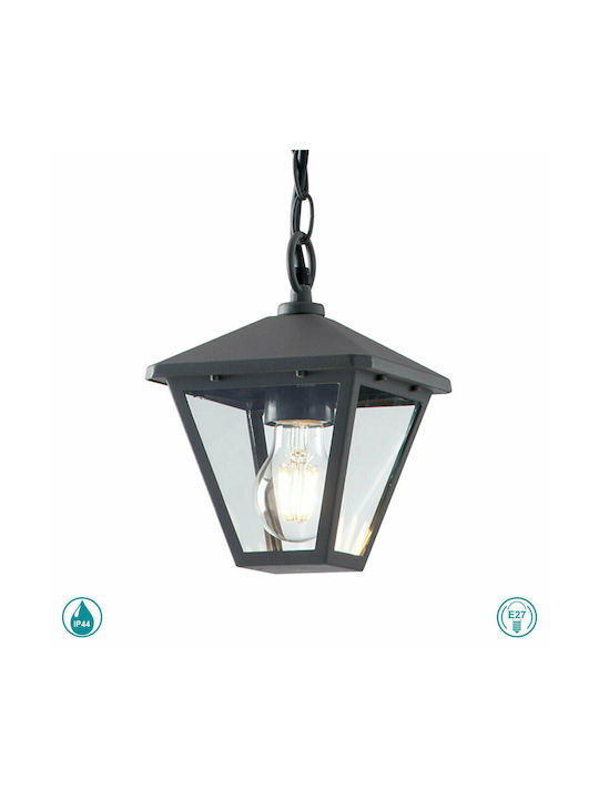 Fan Europe Outdoor Hanging Ceiling Light E27 in Black Color LANT-PRISMA-S1