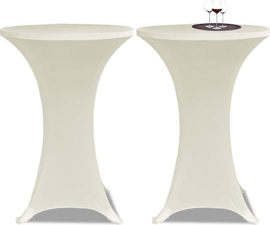 vidaXL Elastic Table Cover Beige Ø80cm 4pcs