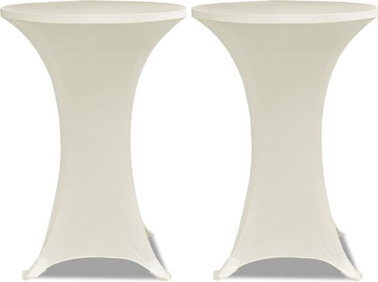 vidaXL Elastic Table Cover Beige Ø80cm 4pcs