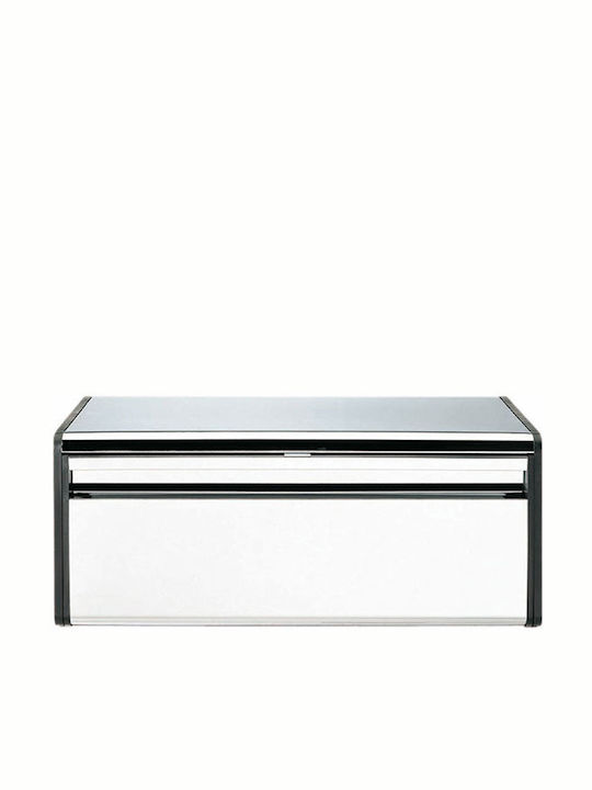 Brabantia Fall Front Bread Bin Кутия за хляб с капак Металик сребърен 46.5x25x18.7см