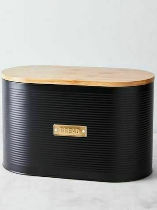 Typhoon Brotkasten mit Deckel Metallisch Schwarz 21.5x34x18cm
