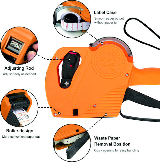 EOS ΜΧ5500 Mechanical 1 Row Portable Label Maker Red