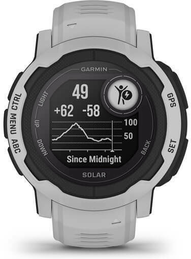 Garmin Instinct 2 Solar 45mm Αδιάβροχο Smartwatch με Παλμογράφο (Mist Gray)