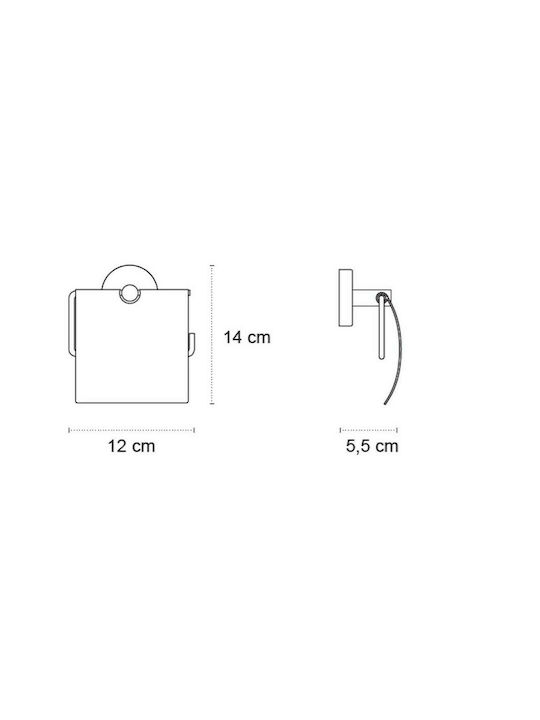 Karag Uno Χαρτοθήκη Επιτοίχια Inox Ασημί