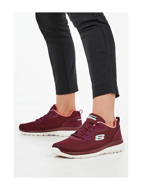 Mesh Lace Up Memory Foam Damen Sportschuhe Laufen Rot