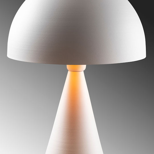 Opviq Metal Table Lamp for Socket E27 with White Shade and Base