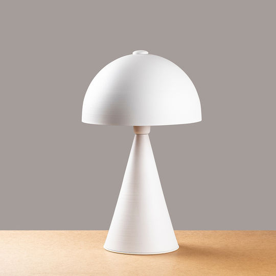 Opviq Metal Table Lamp for Socket E27 with White Shade and Base