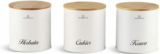 Edenberg Set of 4 Jars for Sugar Brown Coffee Tea with Lid Made of Brown Stainless Steel 4 Pieces