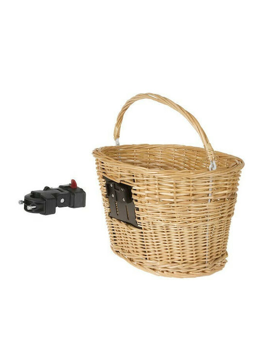 M-Wave 431570 Bicycle Basket Front with Clip-On Brown