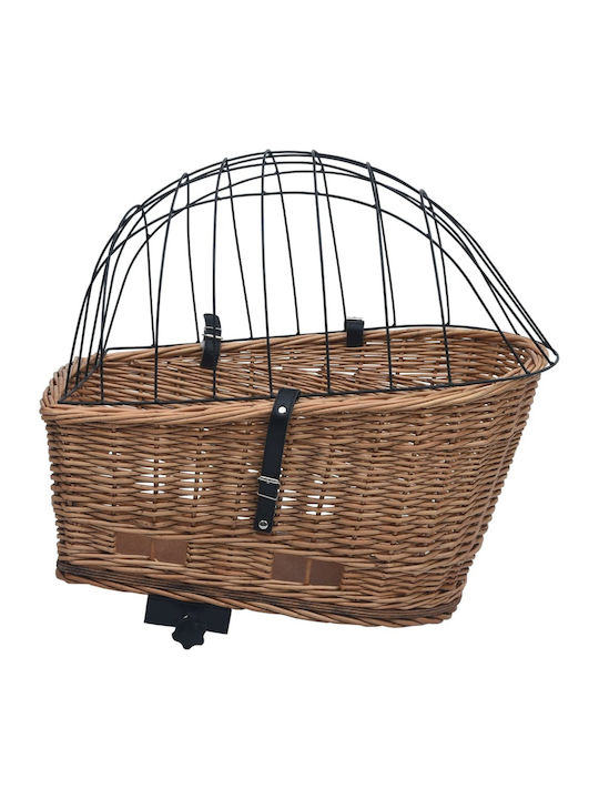 vidaXL 170903 Bicycle Basket Rear with Cover Brown