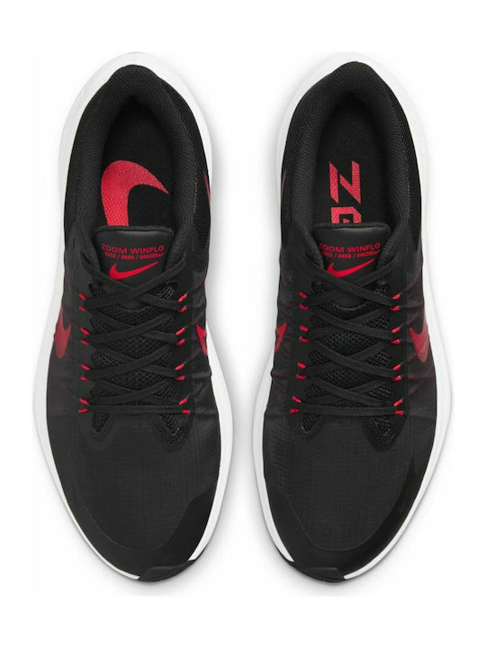 Winflo 8 Sport Shoes Running Black / University Red / Light Smoke Grey / White