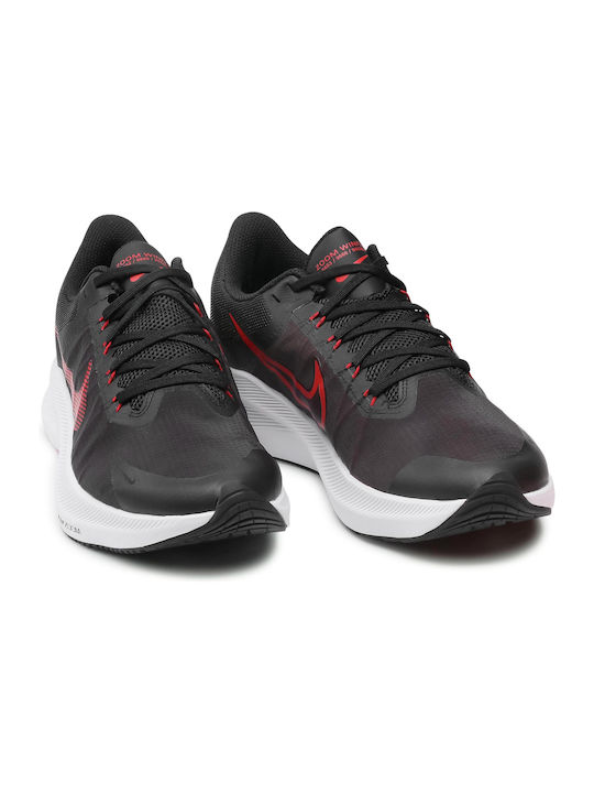 Winflo 8 Sport Shoes Running Black / University Red / Light Smoke Grey / White