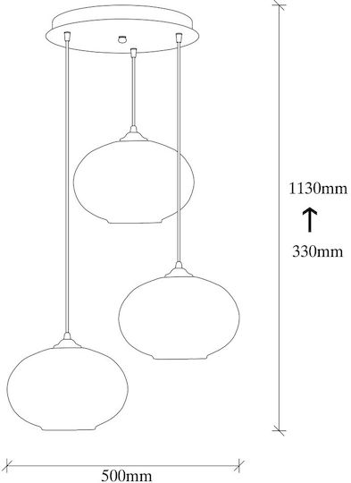 Camini Adjustable Pendant Light Black with Socket E27 50cm
