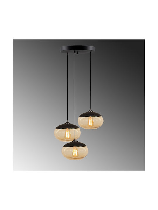 Camini Adjustable Pendant Light Black with Socket E27 50cm