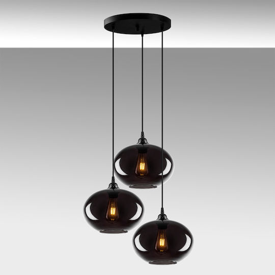 Opviq Smoked Hängelampe Schwarz mit Fassung E27 61x61cm.