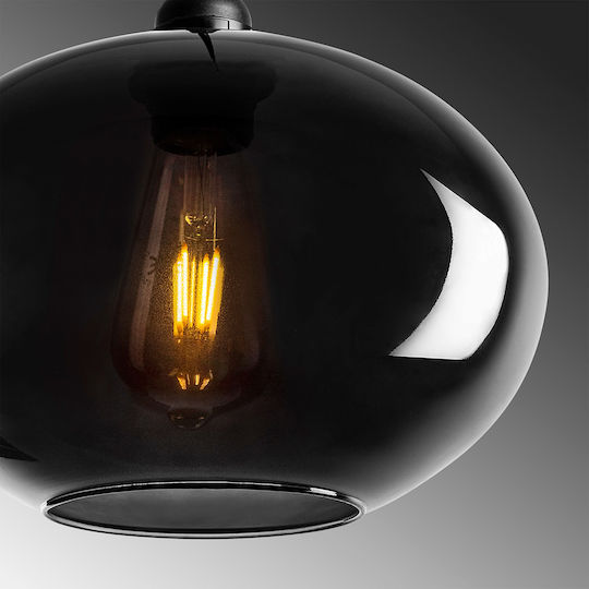 Opviq Smoked Hängelampe Schwarz mit Fassung E27 61x61cm.