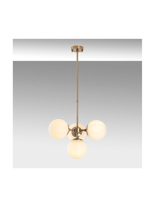 Akkas Pendant Chandelier for 4 Bulbs E14, E.14 Gold