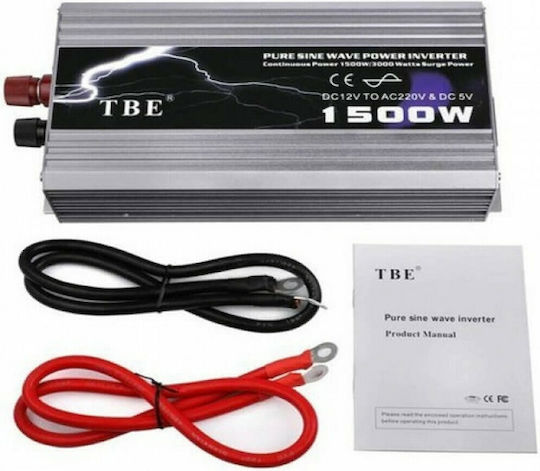 Factory TBE Car Inverter Modified Sinewave 1500W to Converter 12V DC in 220V AC with 1xUSB