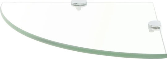 vidaXL Corner Wall Mounted Bathroom Shelf Glass 25x25x0.8cm Transparent