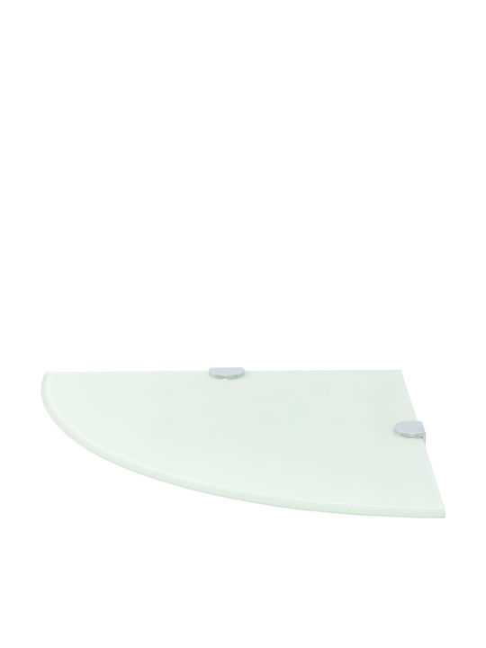 vidaXL Corner Wall Mounted Bathroom Shelf Glass 25x25x0.8cm White