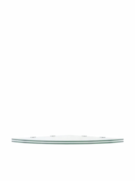 vidaXL Ecke An der Wand montiert Badezimmerregal Glas mit 2 Regalböden 45x45x0.8cm Durchsichtig Transparent