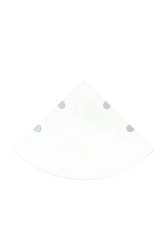vidaXL Ecke An der Wand montiert Badezimmerregal Glas mit 2 Regalböden 45x45x0.8cm Durchsichtig Transparent