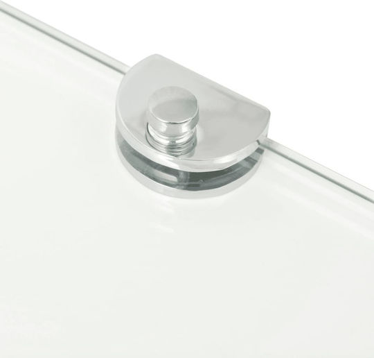 vidaXL Corner Wall Mounted Bathroom Shelf Glass with 2 Shelves 45x45x0.8cm Transparent Transparent