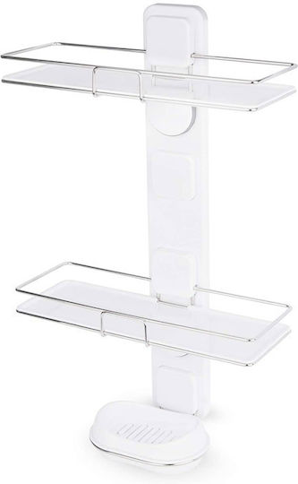 Alpina Appliances An der Wand montiert Badezimmerregal Inox mit 3 Regalböden 30x12.5x51cm Weiß