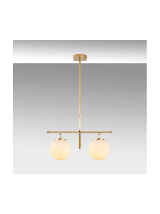 Roe Pendant Light Gold with Socket E14, E.14 52x15x36cm