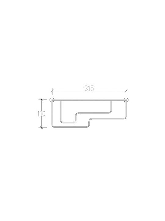 Tema Wall Mounted Bathroom Shelf Inox 30x15x11cm Silver