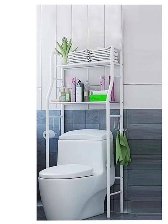 TnS Boden Badezimmerregal Metallisch 45x25x138cm Weiß
