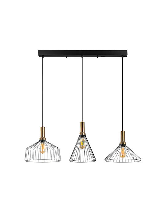 Dear Pendant Light Three-Light Rail for Socket E27 Black