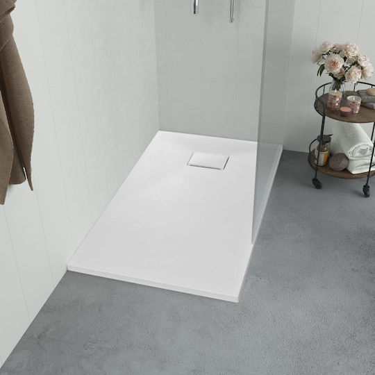 vidaXL Rectangulară Acrilic Duș 90x80cm Albă