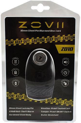 Zovii ZD10 Motorcycle Disc Brake Lock with Alarm in Black